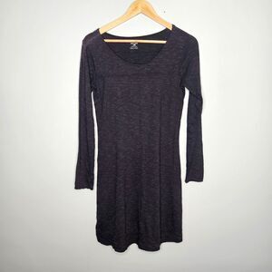 HORNY TOAD Organic Cotton Tencel Dress Small Long Sleeves Charcoal Gray Stretch